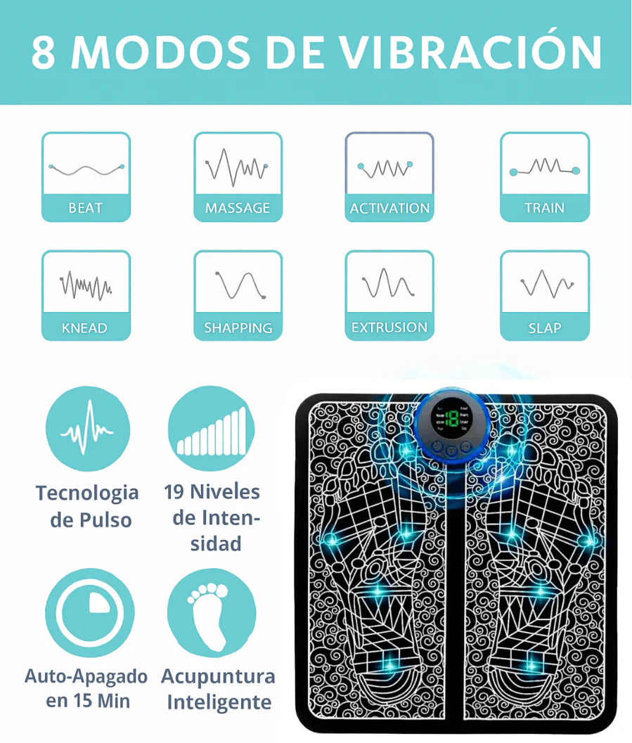 Masajeador de Pies Electroestimulante - Alivio Profundo, Circulación Mejorada