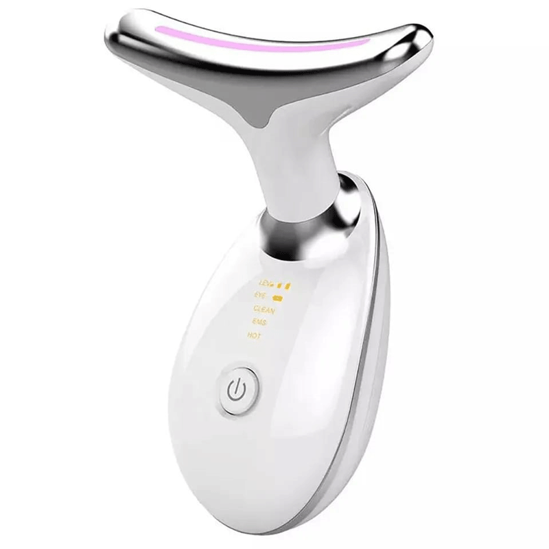 Masajeador Facial Anti-Edad 3 en 1 - LED, Vibración y Calor para Piel Firme y Rejuvenecida.