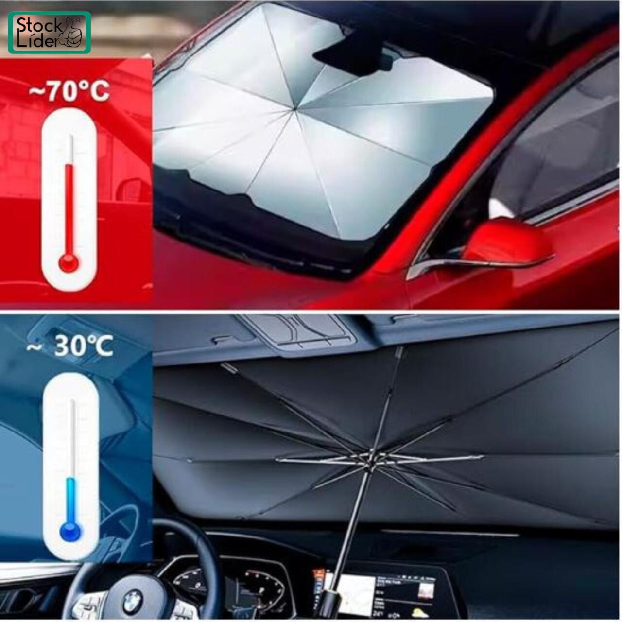 Parasol Interior AL 50% - Coche Protección UV y Aislamiento Térmico Superior