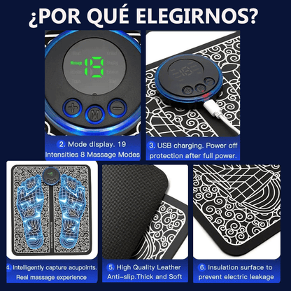 Masajeador de Pies Electroestimulante - Alivio Profundo, Circulación Mejorada